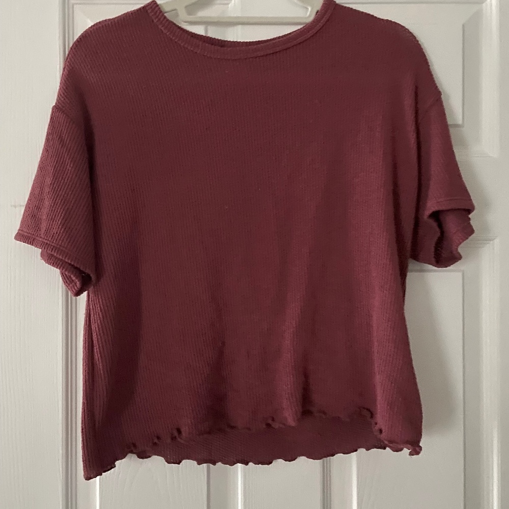Maroon Ribber Crop Blouse size Small